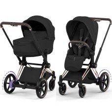 Cybex ePriam Style Collection Sepia Black chassis Rosegold 5.0 stroller 2 in 1