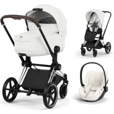 Cybex Priam 3 in 1 Off White Style Collection chassis Chrome 5.0 car seat Cloud T plus
