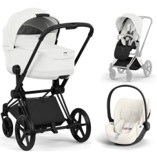 Cybex Priam 3 in 1 Off White Style Collection chassis Matt Balck 5.0 car seat Cloud T plus