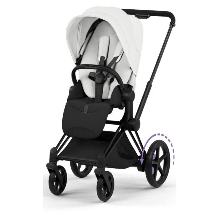 Stroller Cybex ePriam Style Collection Off White chassis Matt Black 5.0