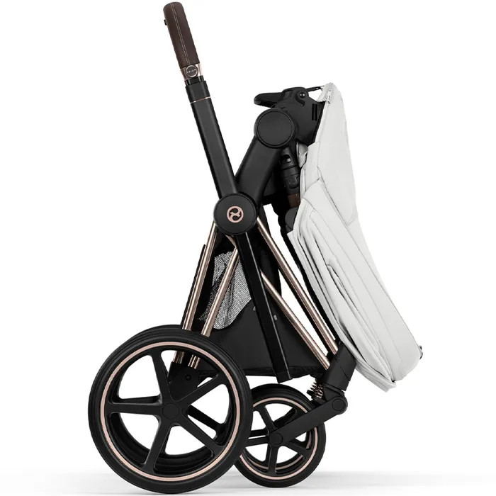 Cybex ePriam Style Collection Off White chassis Rosegold 5.0 stroller 2 in 1