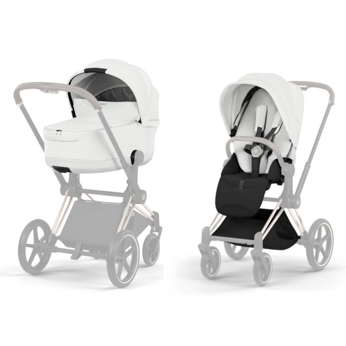 Cybex Priam Style Collection 5.0 stroller 2 in 1 Off White chassis Chrome