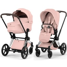 Cybex Priam Style Collection 5.0 stroller 2 in 1 Peach Pink chassis Chrome