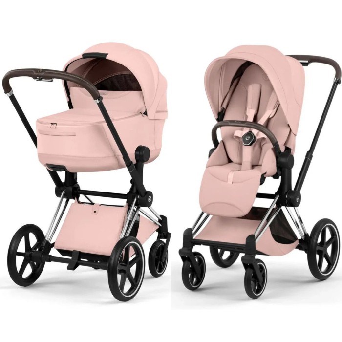 Cybex Priam Style Collection 5.0 stroller 2 in 1 Peach Pink chassis Chrome