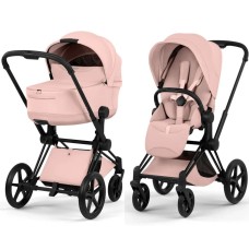 Cybex Priam Style Collection 5.0 stroller 2 in 1 Peach Pink chassis Matt Black