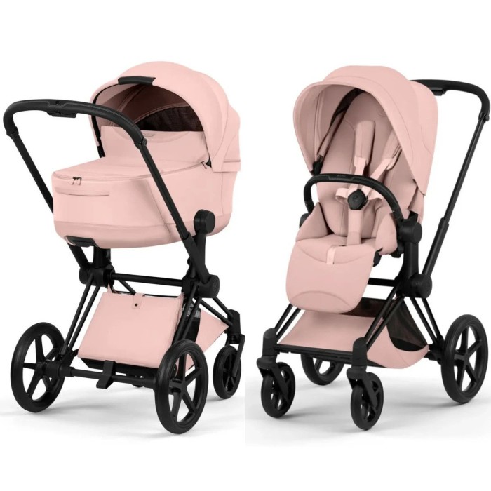 Cybex Priam Style Collection 5.0 stroller 2 in 1 Peach Pink chassis Matt Black