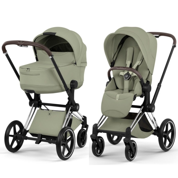 Cybex Priam Style Collection 5.0 stroller 2 in 1 Sage Green chassis Chrome