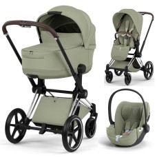 Cybex Priam 3 in 1 Sage Green Style Collection chassis Chrome 5.0 car seat Cloud T plus