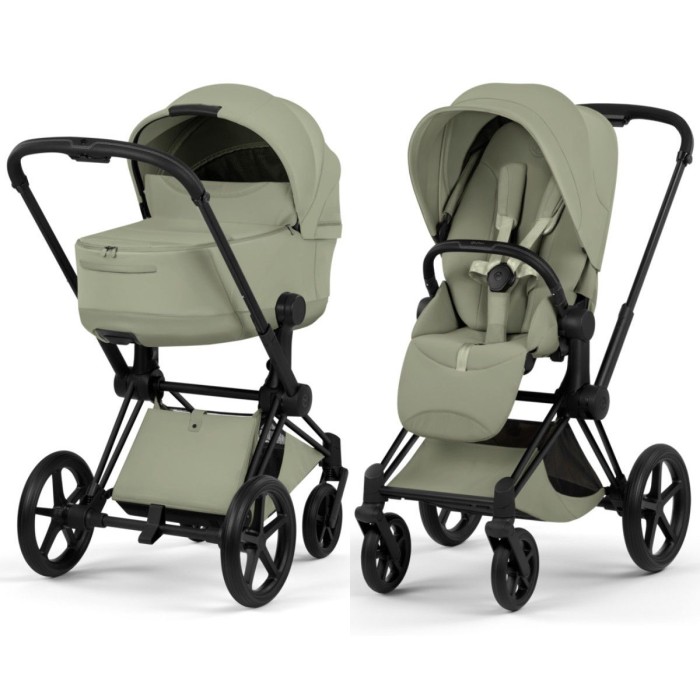 Cybex Priam Style Collection 5.0 stroller 2 in 1 Sage Green chassis Matt Black