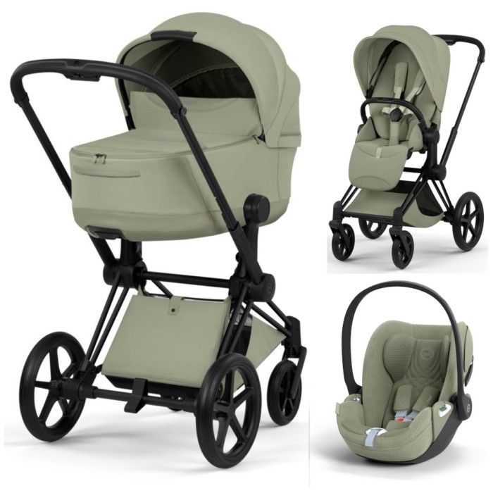 Cybex Priam 3 in 1 Sage Green Style Collection chassis Matt Balck 5.0 car seat Cloud T plus