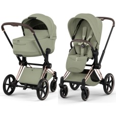 Cybex Priam Style Collection 5.0 stroller 2 in 1 Sage Green chassis Rosegold