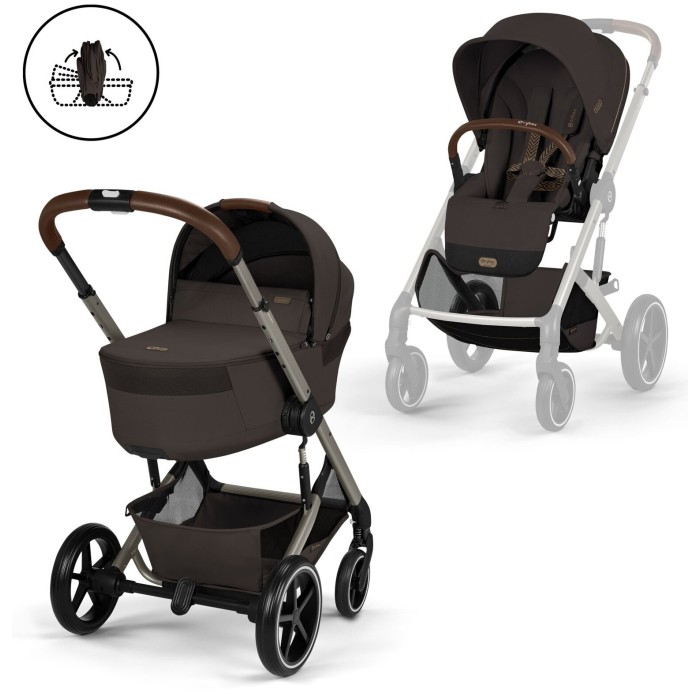 Коляска Cybex Balios S Lux Taupe 2 в 1 Chocolate Brown