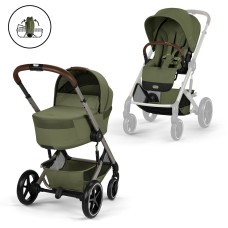 Коляска Cybex Balios S Lux Taupe 2 в 1 Moss Green (люлька складана)