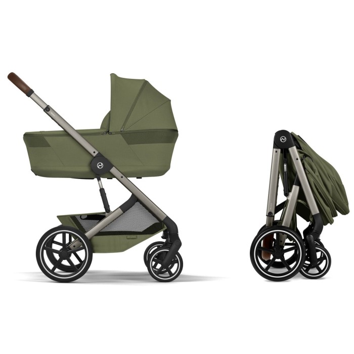 Коляска Cybex Balios S Lux Taupe 2 в 1 Moss Green (люлька складана)