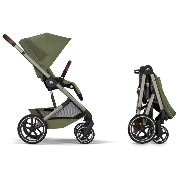 Коляска Cybex Balios S Lux Taupe 2 в 1 Moss Green (люлька складана)