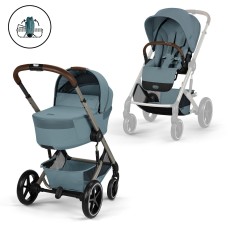 Коляска Cybex Balios S Lux Taupe 2 в 1 Stormy Blue (люлька складана)