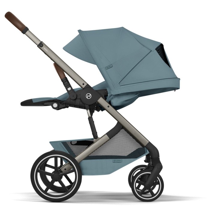 Коляска Cybex Balios S Lux Taupe 2 в 1 Stormy Blue (люлька складана)