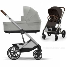Коляска Cybex Balios S Lux Taupe 2 в 1 Chocolate Brown люлька Stone Grey