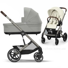 Коляска Cybex Balios S Lux Taupe 2 в 1 Seashell Beige люлька Stone Grey