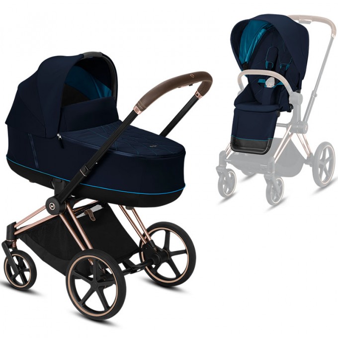 cybex priam rose gold blue