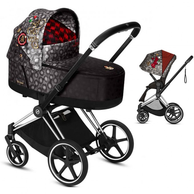 Stroller Cybex Priam 2 in 1 Rebellious chassis Chrome Black