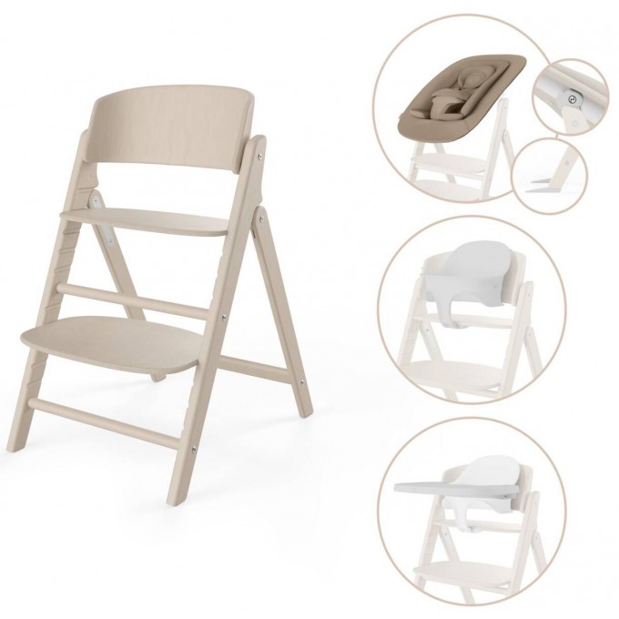 Cybex Click & Fold all natural high chair 4 in 1