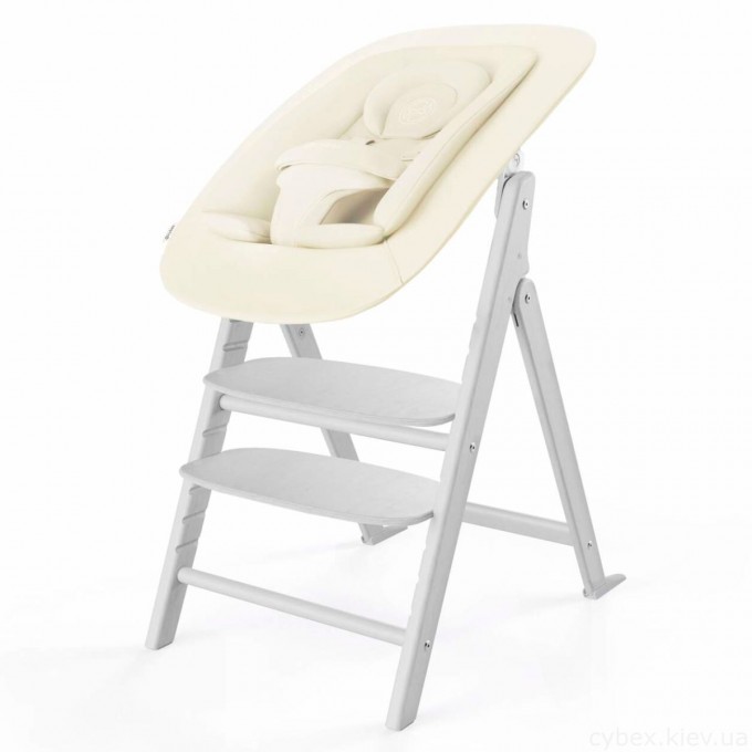 Cybex Click & Fold all white стульчик для кормления 4 в 1