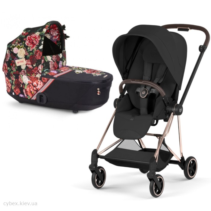 Cybex Mios люлька Blossom Dark 4.0 прогулянка Style Collection Sepia Black 5.0 коляска 2 в 1 шасі Rosegold