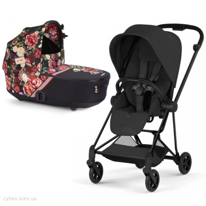 Cybex Mios люлька Blossom Dark 4.0 прогулянка Style Collection Sepia Black 5.0 коляска 2 в 1 шасі Matt Black