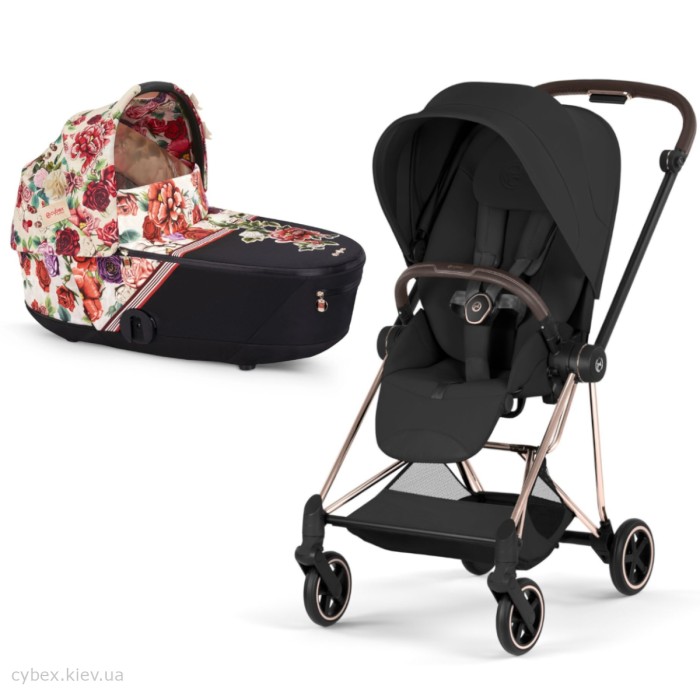 Cybex Mios люлька Blossom Light 4.0 прогулянка Style Collection Sepia Black 5.0 коляска 2 в 1 шасі Rosegold