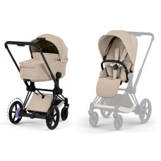 Cybex e-Priam 2 in 1 Stroller сomfort сollection Cozy Beige Matt Black 5.0 сhassis with Electric Drive