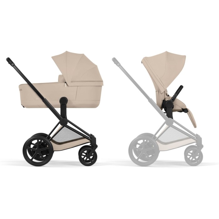 Cybex e-Priam 2 in 1 Stroller сomfort сollection Cozy Beige Matt Black 5.0 сhassis with Electric Drive