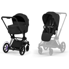 Cybex e-Priam 2 in 1 Stroller сomfort сollection Sepia Black Matt Black 5.0 сhassis with Electric Drive