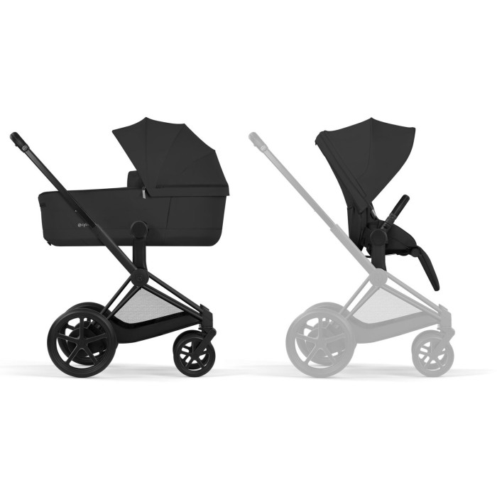 Cybex e-Priam 2 in 1 Stroller сomfort сollection Sepia Black Matt Black 5.0 сhassis with Electric Drive