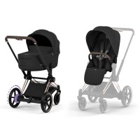 Коляска Cybex e-Priam 2 в 1 Comfort Collection Sepia Black шасі Rosegold 5.0 з електроприводом