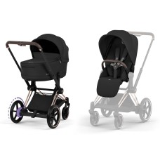 Cybex ePriam Comfort Collection Sepia Black chassis Rosegold 5.0 stroller 2 in 1