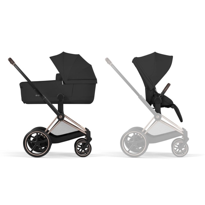 Cybex ePriam Comfort Collection Sepia Black chassis Rosegold 5.0 stroller 2 in 1