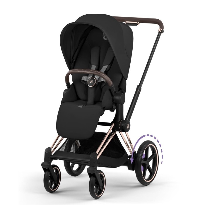Cybex ePriam Comfort Collection Sepia Black chassis Rosegold 5.0 stroller 2 in 1