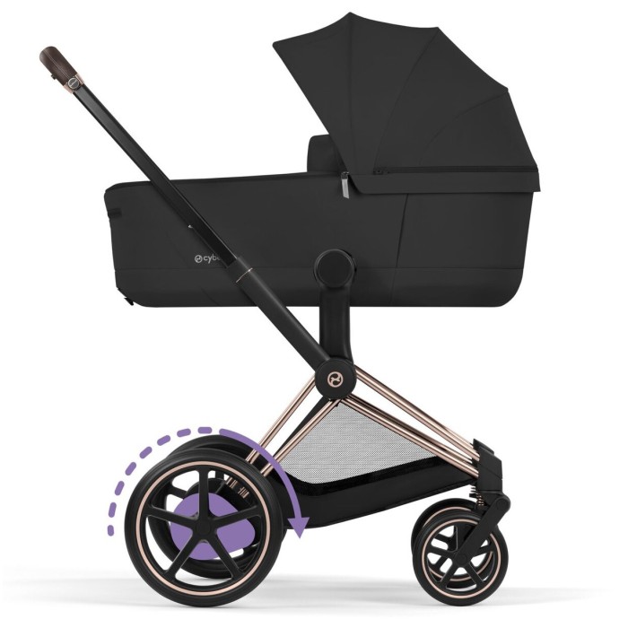 Cybex ePriam Comfort Collection Sepia Black chassis Rosegold 5.0 stroller 2 in 1