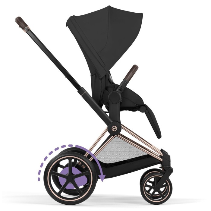 Cybex ePriam Comfort Collection Sepia Black chassis Rosegold 5.0 stroller 2 in 1