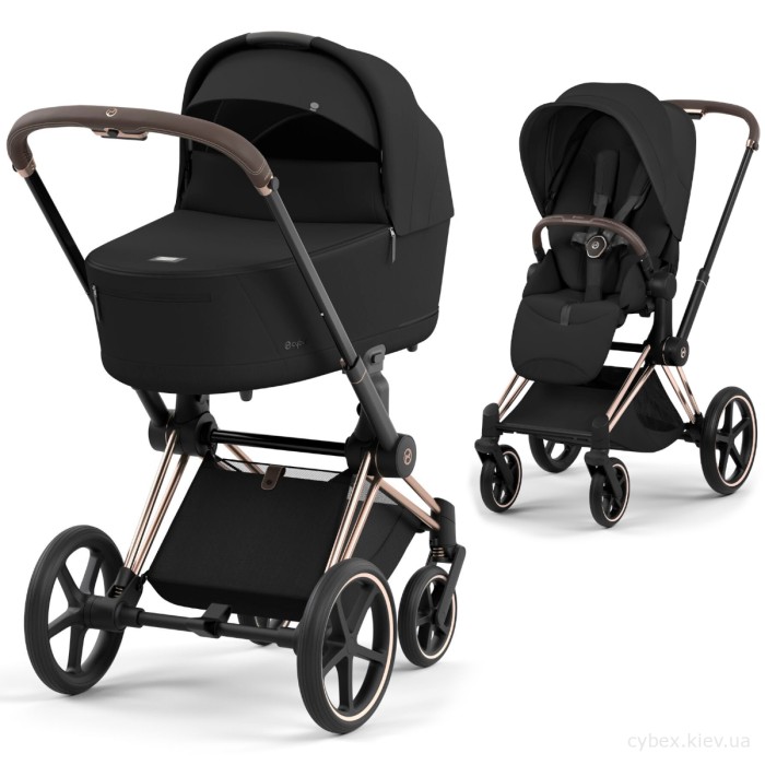 Cybex Priam 2 в 1 люлька 4.0 прогулянка Style Collection 5.0 Sepia Black шасі Rosegold